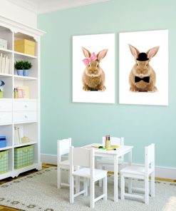 plakat z króliczkami