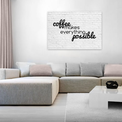 plakat z mottem o kawie