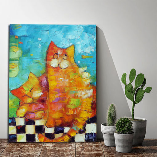 plakat jak malowany wesołe kotki