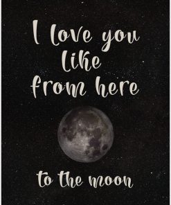 plakat z księżycem i napisem