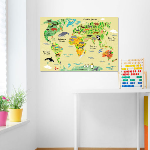 plakaty z mapą świata