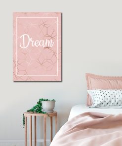 Plakat różowy do dekoracji sypialni