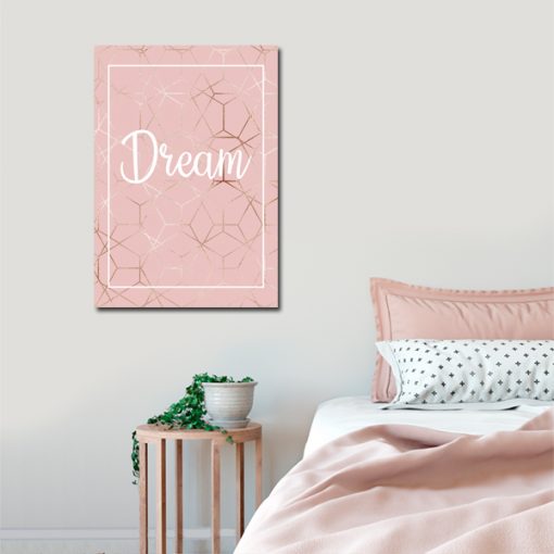 Plakat różowy do dekoracji sypialni