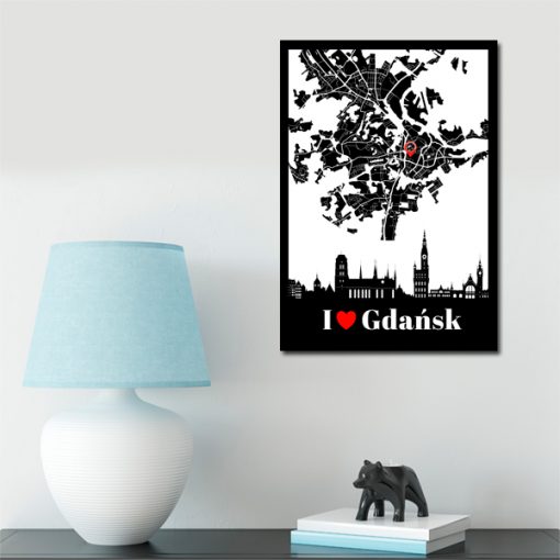 Plakat z motywem Gdańska do dekoracji salonu