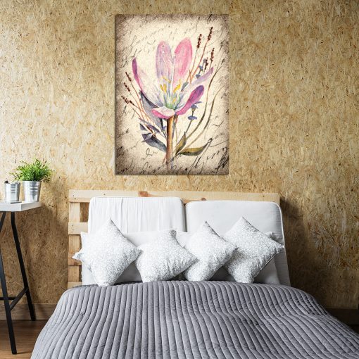 Plakat w kolorze sepii z motywem kwiatów