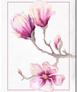 Plakat z motywem różowych kwiatów
