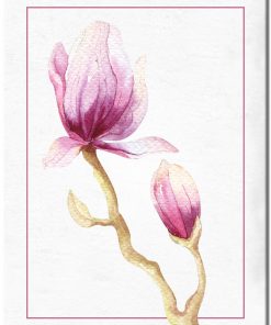 Plakat z różową magnolią