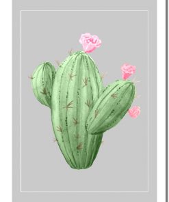 Plakat z kwitnącym kaktusem