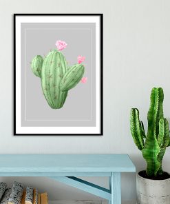 Plakat z motywem kaktusa do salonu