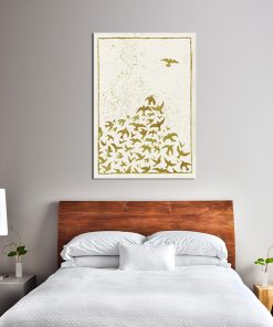 Plakat z motywem ptaków do ozdoby sypialni