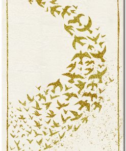 Kremowy plakat ze wzorem ptaków