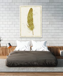 Plakat ze wzorem pióra do sypialni