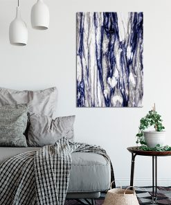 Plakat z niebieską abstrakcją do salonu