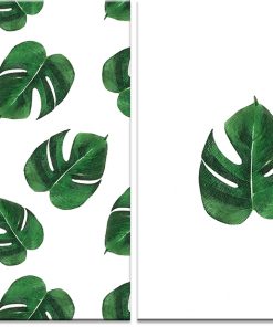 Plakat z motywem zielonych liści