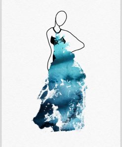 Plakat z kobietą w akwarelowej sukni