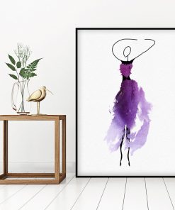 Plakat z fioletową suknią do salonu