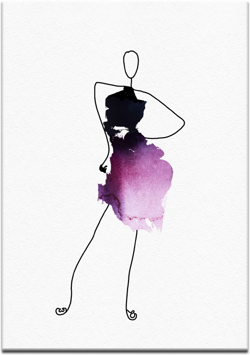 Plakat glamour z elementami fioletowymi