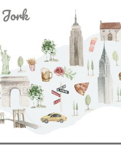 Plakat z motywem mapy Nowego Jorku