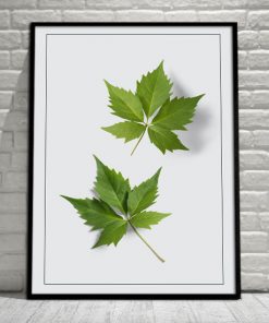 pionowy plakat z motywem liści