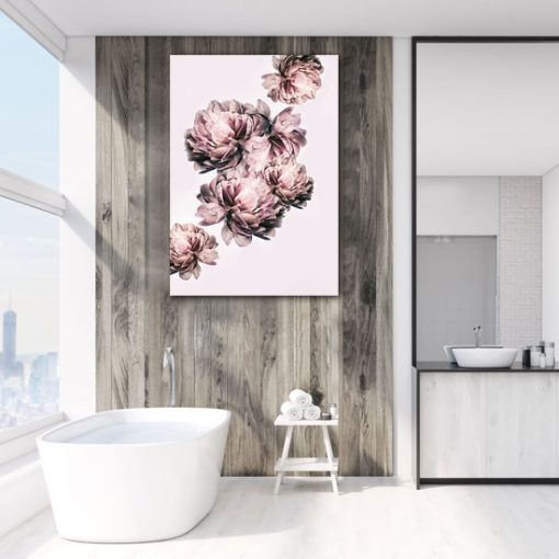różowy plakat do łazienki