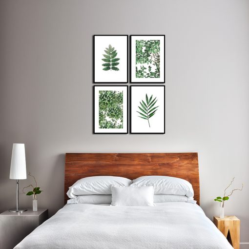 Zestaw plakatów botanicznych do sypialni