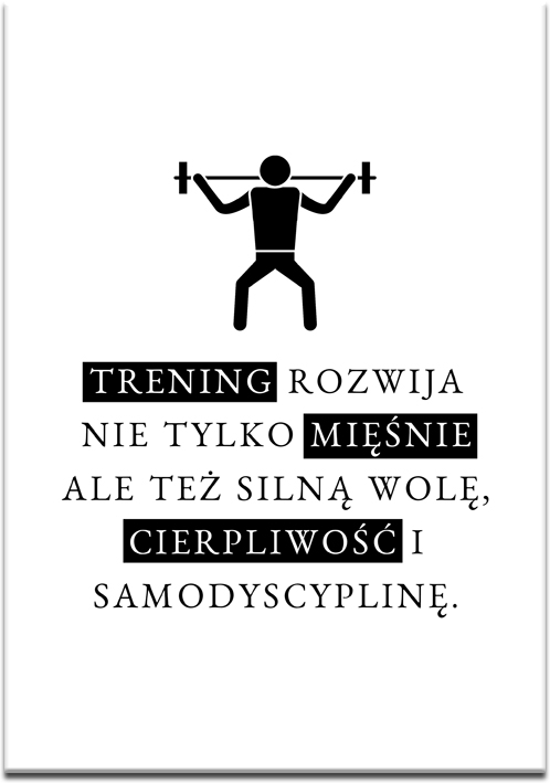 Plakat motywacyjny do dekoracji klubu fitness