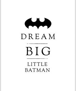 Czarno-biały plakat z motywem Batmana