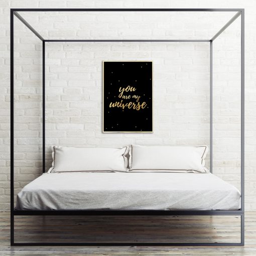 Złoty plakat do ozdoby sypialni