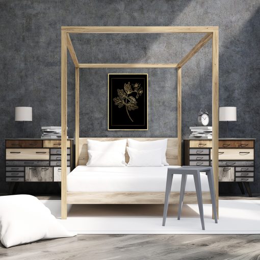 Czarno-złoty plakat do dekoracji sypialni