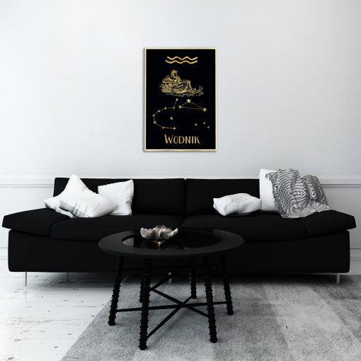 Czarno-złoty plakat do salonu