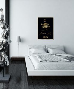 Metaliczny plakat na ścianę do sypialni
