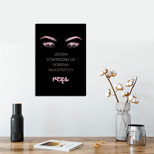 Różowo-złoty plakat do salonu kosmetycznego