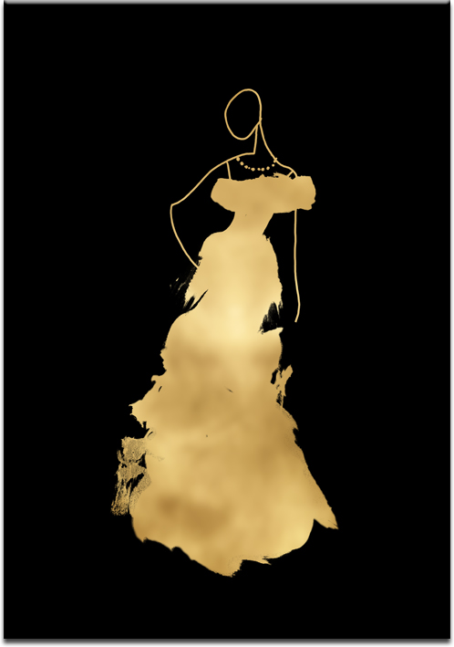 kobieta i złota suknia