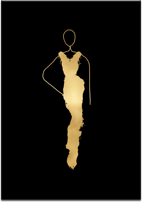 kobieta w złotej sukni