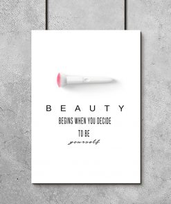 Plakat z napisem o pięknie