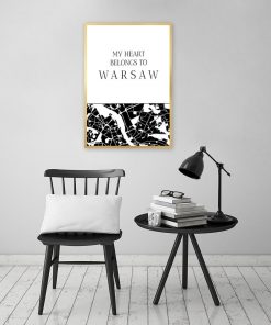 Plakat mapka Warszawy