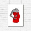 Plakat kobiece ciało w czerwonym stroju