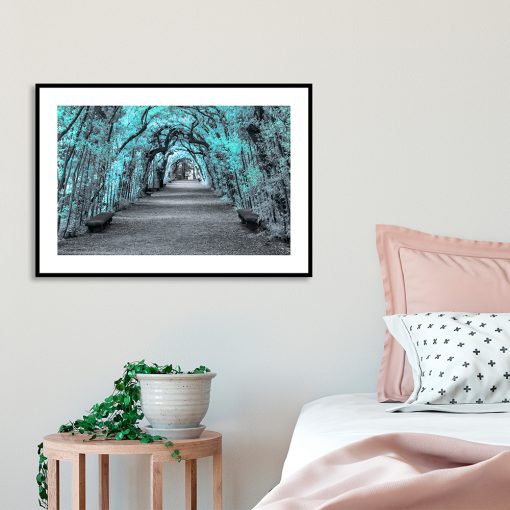 plakat tunel z drzew do sypialni