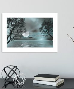 drzewa i księżyc jako dekoracja