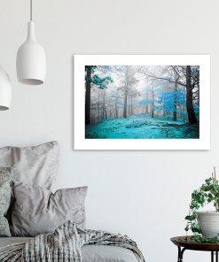 niebieski las jako dekoracja