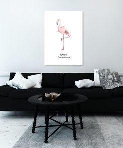 motyw flaminga na ścianie