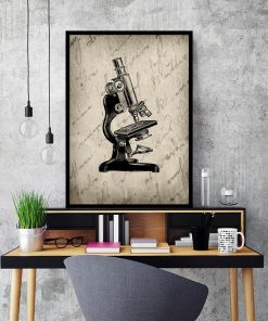 dekoracja retro z mikroskopem
