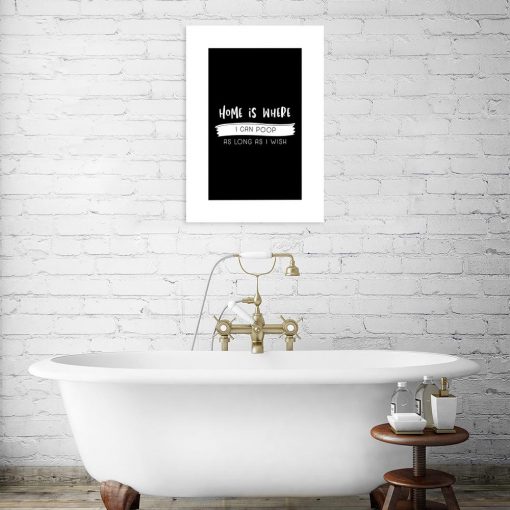 monochromatyczny plakat do łazienki