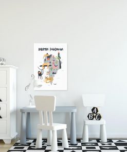 plakat z motywem mapy do pokoju dziecka