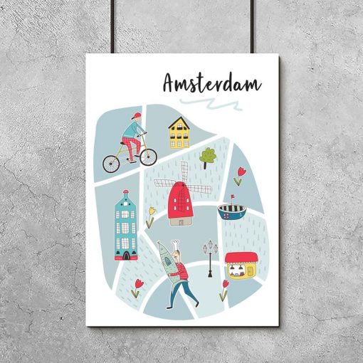 plakat dla dziecka ze stolicą Holandii