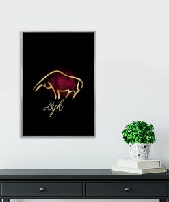 plakat ze znakiem zodiaku przedstawiający byka