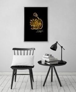 plakat przedstawiający znak zodiaku - lew