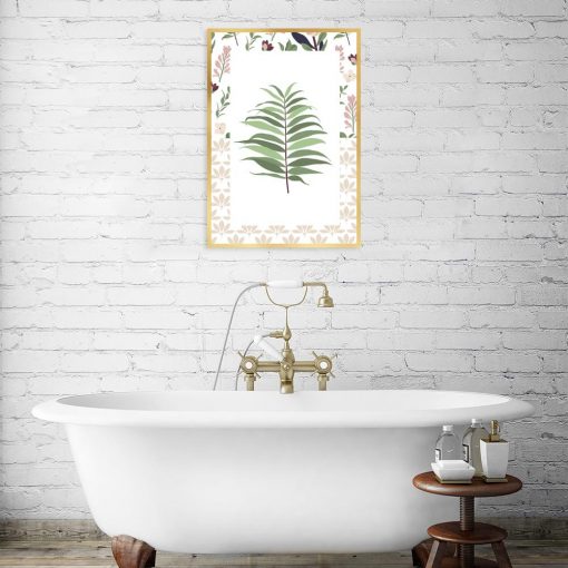 plakat łazienkowy z motywem roślinnym