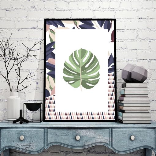 plakat salonowy z roślinnym wzorem