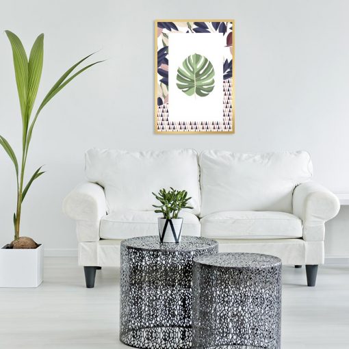 plakat z motywem roślinnym na ścianę do salonu